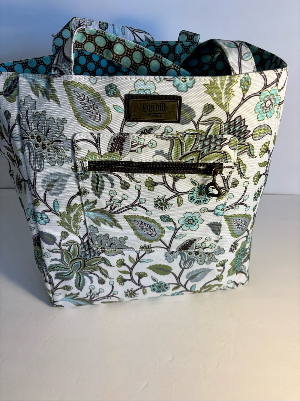 Brand New Gigi Hill Los Angeles Square Tote Bag – "Botanica" Pattern